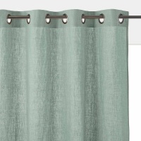 Штора Из стиранного льна с люверсами Onega 180 x 135 см зеленый LA REDOUTE INTERIEURS  фото, kupilegko.ru